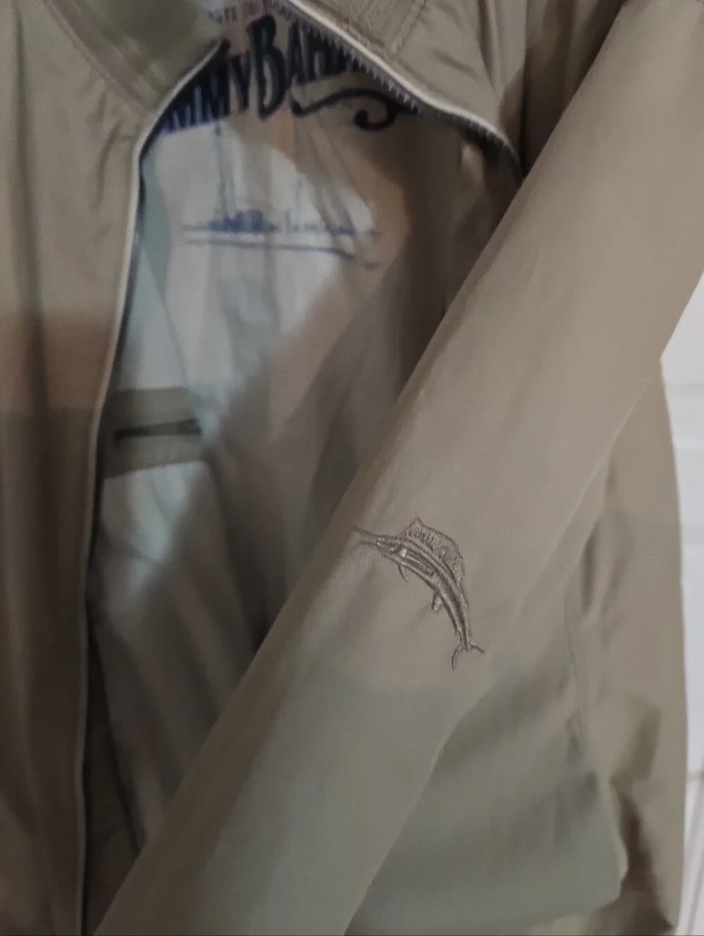 Tommy Bahama Men's Light Tan Zip Shirt Jacket